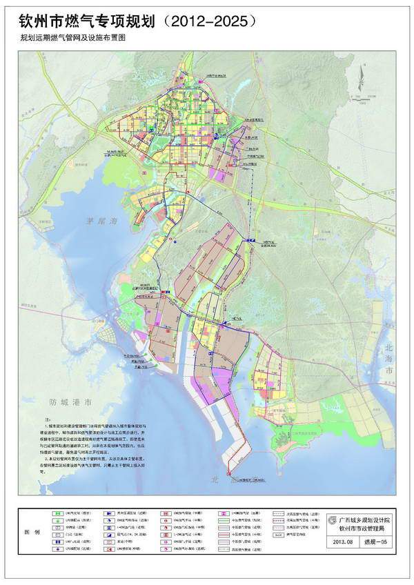 钦州城市规划图2030年,钦州2035总体规划图 钦州市城市燃气专项规划(2012~2025)-广西城乡规划